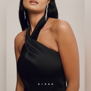 BHLDN Ruby Twist Halter Satin Gown